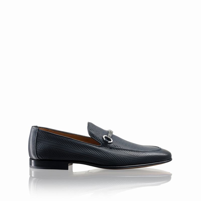 Russell & Bromley Pluto Slip-On Trimmed Loafers Mens Blue [BMN6168PM]